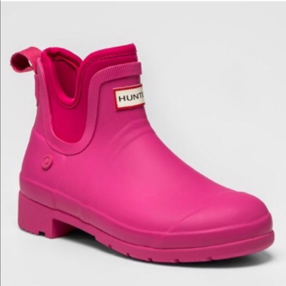 Pink Hunter boots. Too big never worn